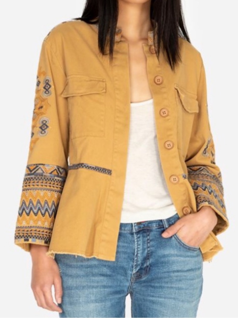 Johnny Was Amika Peplum Military Jacket